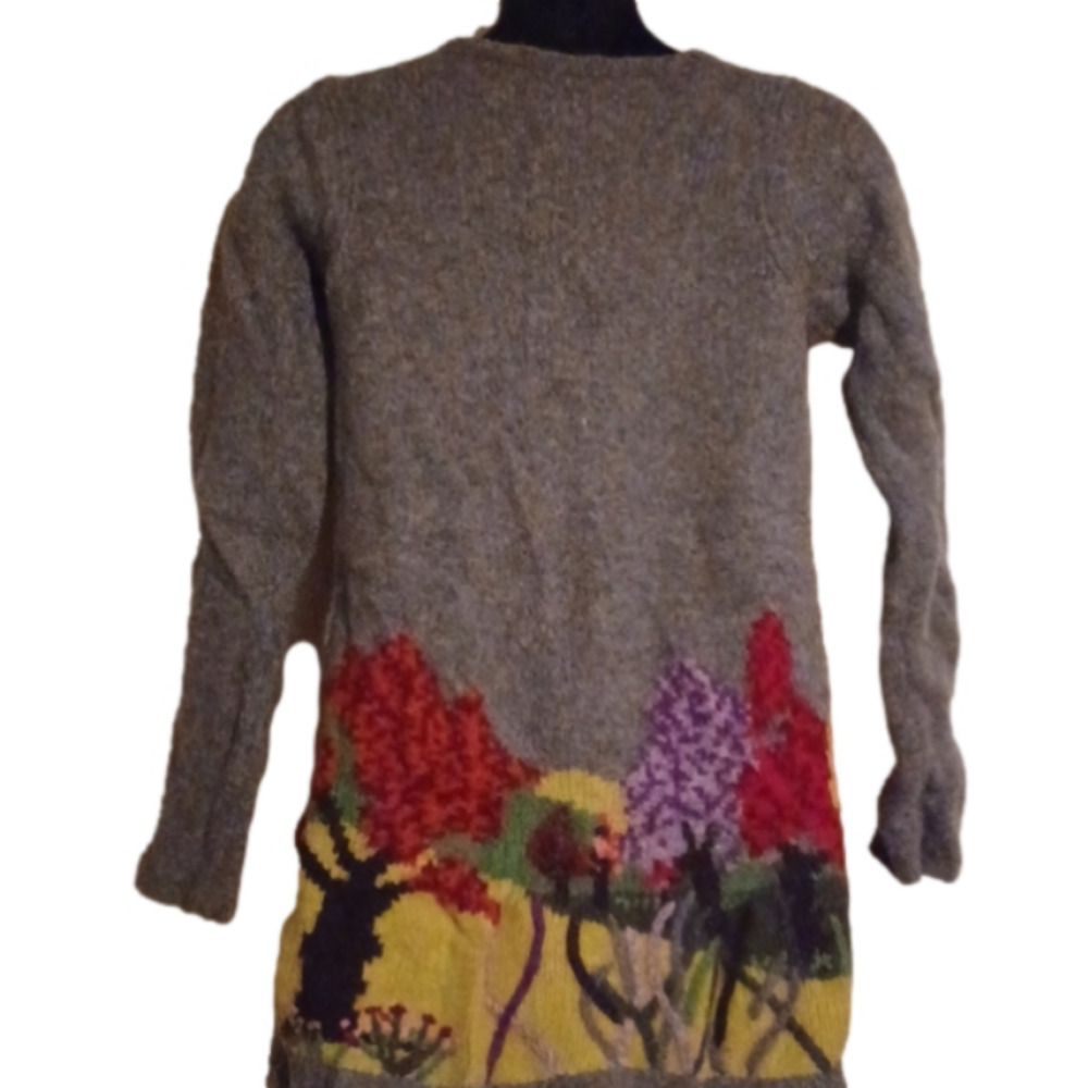 INGRID Hass 100% Lamb's Floral Pattern Accented Cardigan. Size Small.Anthro. - Picture 6 of 12
